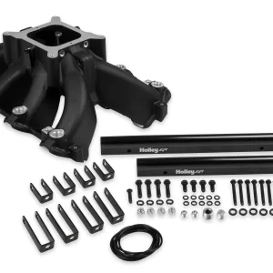 HOLLEY SINGLE PLANE EFI SPLIT-DESIGN RACE INTAKE MANIFOLD- GM LS1/LS2/LS6- BLACK EFI single plane split-design race intake manifold. Fits all GM LS Gen III or IV engines equipped with LS1/LS2/LS6 style cathedral port cylinder heads  Part #  300-255BK