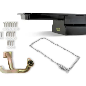 WEIAND OIL PAN KIT - FABRICATED Aluminum Oil Pan kit (with 3/8" flange) 7QT GM LS1/2/6 & LQ9 engines Black Finish Front Sump  Part #  5042WND