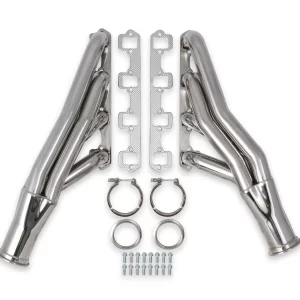 FLOWTECH SMALL BLOCK FORD TURBO HEADERS - POLISHED 304 STAINLESS STEEL SBF (Down and Forward); Primary Tube Diameter 1-7/8", Collector Diameter 3"  Part #  12168FLT