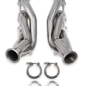 FLOWTECH UNIVERSAL COYOTE TURBO HEADERS - POLISHED 304 STAINLESS STEEL 2011-present Ford Coyote 5.0L (Forward and Down Facing); Primary Tube Diameter 1-5/8", Collector Diameter 2.5"  Part #  12153FLT