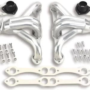 HOOKER BLOCK HUGGER HEADER - CERAMIC COATED Small Block Chevy - 262-400 Tube Size 1.625", Collector Size 2.5", Collector Length 4", Port Shape: Round  Part #  2001HKR