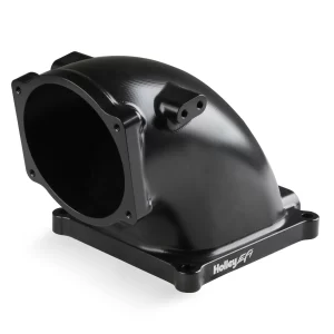 HOLLEY EFI BILLET 4500 EFI THROTTLE BODY INTAKE ELBOW-LS- BLACK FINISH EFI Throttle Body Intake Elbow 4500 - Fits GM LS Throttle Bodies  Part #  300-253BK