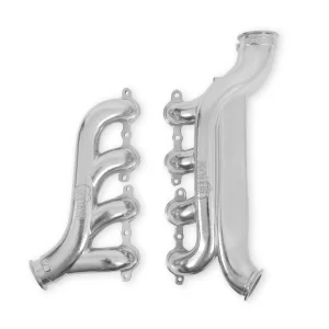 HOOKER BLACKHEART LS TURBO EXHAUST MANIFOLDS Multi-fit GM LS Turbo Exhaust Manifolds - 3.0 inch Turbo outlet/2.25 inch Cross-over connection, Silver Ceramic Finish  Part #  8510-1HKR
