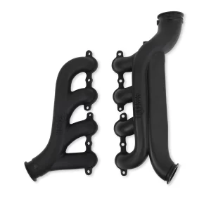 HOOKER BLACKHEART LS TURBO EXHAUST MANIFOLDS Multi-fit GM LS Turbo Exhaust Manifolds - 3.0 inch Turbo outlet/2.25 inch Cross-over connection, Black Ceramic Finish  Part #  8510-3HKR