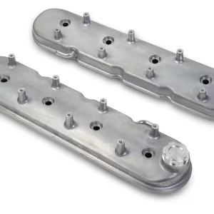 HOLLEY LS VALVE COVERS - NATURAL CAST Standard Height LS Valve Covers w/ Coil Mounting Posts, Cast Aluminum - Natural Cast Finish  Part #  241-88