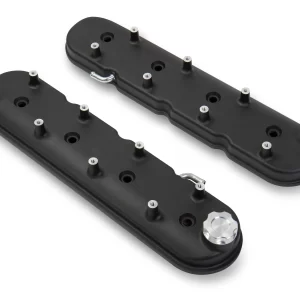 HOLLEY LS VALVE COVERS - SATIN BLACK TEXTURED FINISH Standard Height LS Valve Covers w/ Coil Mounting Posts, Cast Aluminum - Satin Black Textured Finish  Part #  241-91