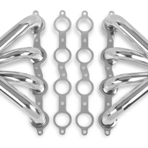 FLOWTECH TIGHT FIT BLOCK HUGGER HEADERS - CERAMIC COATED Chevy LS Motor; Tube Size 1-5/8"; Collector Size 2-1/2"; Silver Metallic Ceramic Coated  Part #  11706-1FLT