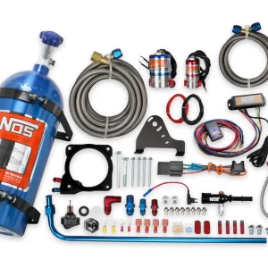 NOS Plate Wet Nitrous System - Mopar 2011-2020 6.4L Hemi Dodge Charger, Challenger, and Chrysler 300 SRT & 2019 Dodge Challenger R/T Scat Pack 1320 - Blue system includes 10lb bottle, 80mm plate, and all installation items  Part #  05182NOS