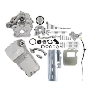 Holley Holley Godzilla High-Mount Accessory Drive - With Holley Swap Oil Pan and Pump - Base Kit Fits Ford 7.3L Godzilla - Includes Holley Timing Cover/Coolant Manifold, Water Pump, Oil Pump, and Oil Pan  Part #  20-320