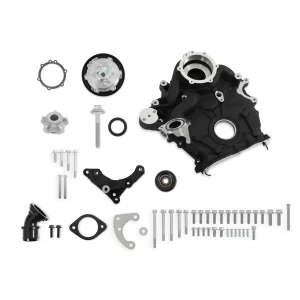 Holley Holley Godzilla High-Mount Accessory Drive - OE Oiling System - Base Kit - Black Fits Ford 7.3L Godzilla - Includes Timing Cover/Coolant Manifold, Water Pump, and Alternator Bracket  Part #  20-300BK