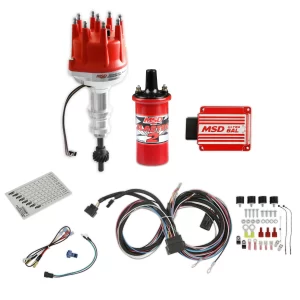 MSD SBF V-8 Pro-Billet Ignition Bundle Contains a Pro-Billet Distributor, Ultra 6AL ignition Box, and a Blaster 2 Ignition Coil  Part #  85791K
